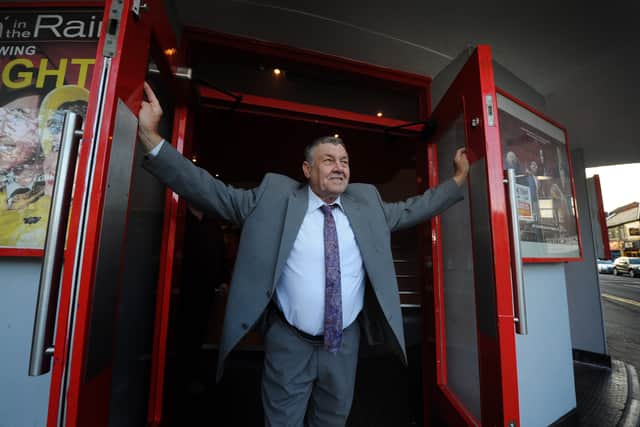 Owner Sam Lavington opening the doors at Stafford Cinema back in October