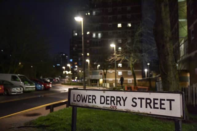 The incident happened near flats on Lower Derry Street. Photo: SnapperSK