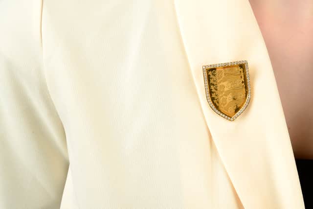The England brooch was owned by former Baggies chairman Sir Frederick Albert Millichip