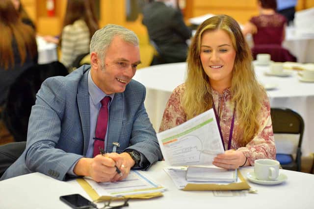 Steve Giles from Voestalpine Metsec with Rosie Fisher from Q3 Academy Langley