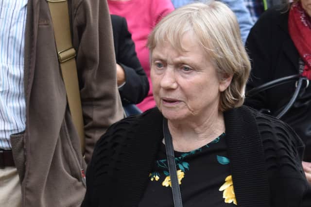 Mavis Eccleston leaving Stafford Crown Court where she was on trial accused of murdering her husband Dennis in a "mercy killing"