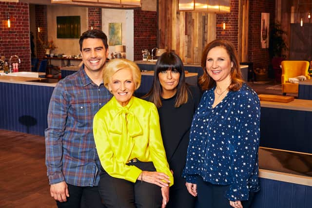 Best Home Cook judges Chris Bavin, Mary Berry and Angela Hartnett with host Claudia Winkleman. Image: BBC/Nicky Johnston