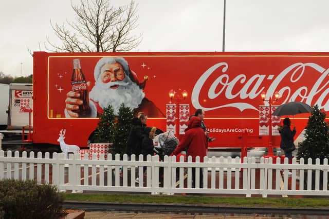 Holidays are coming! Coca-Cola Christmas truck stops at Merry Hill