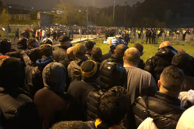 Queueing Wolves fans outside the Estádio Municipal de Braga. Photo: Pete Carvell