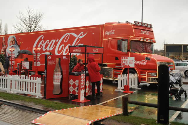Holidays are coming! Coca-Cola Christmas truck stops at Merry Hill
