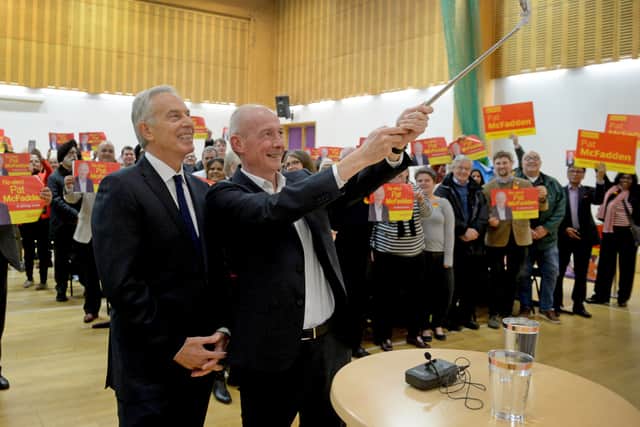 Selfie time for Pat McFadden and Tony Blair