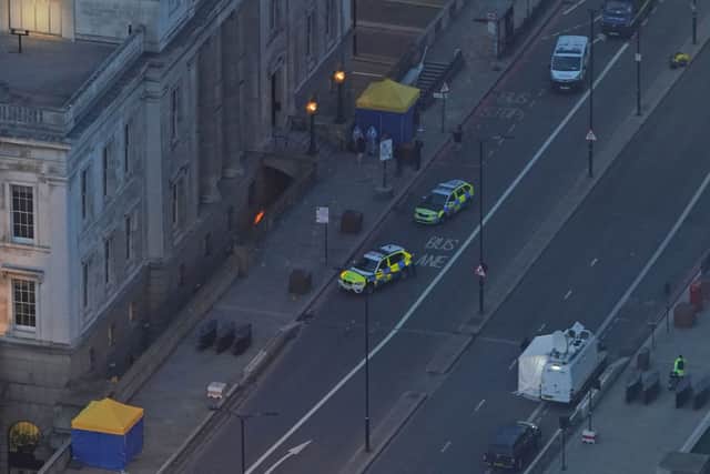 The scene on London Bridge in central London. Credit: Yui Mok/PA Wire