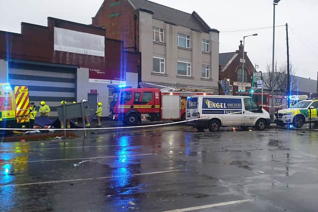 Emergency services at the scene. Photo: Graham Payne