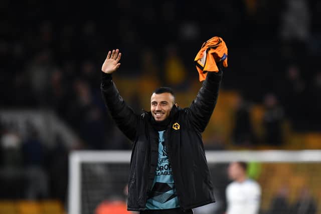 Romain Saiss of Wolverhampton Wanderers celebrates at full time (AMA)