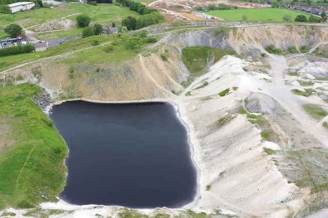 The disused quarry at Harpur Hill. Photo: Stephen Thresh/YouTube