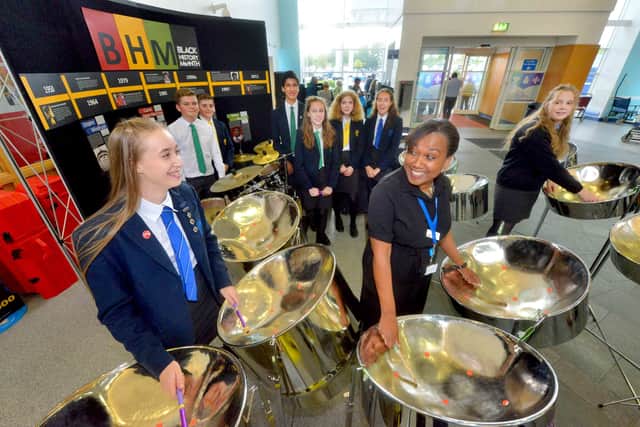 Summerhill School Steel Pan Band entertained visitors to the hospital as part of Black History Month