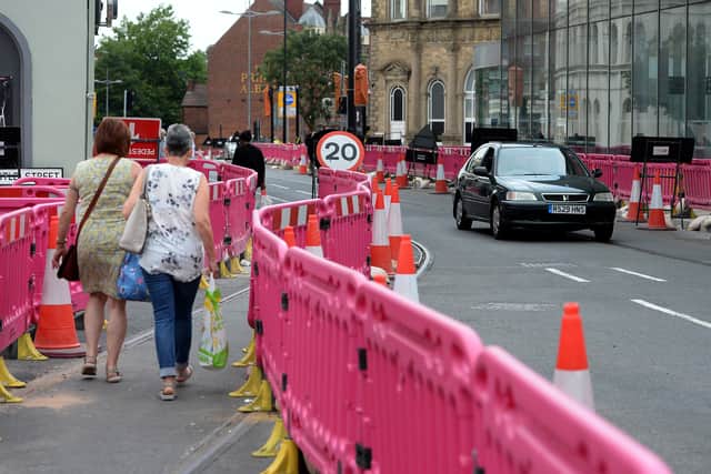Pedestrians have had to navigate their way around the work to get to the bus station