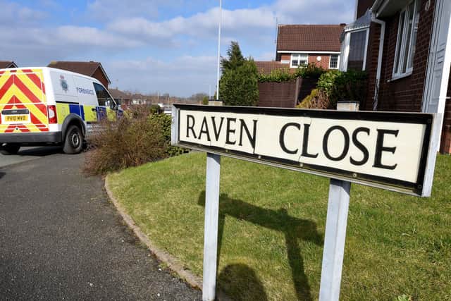 Police in Raven Close, Huntington, after Dennis Eccleston died