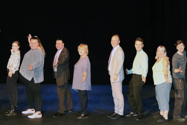 Annette Badland with the team at Birmingham's Old Rep Theatre