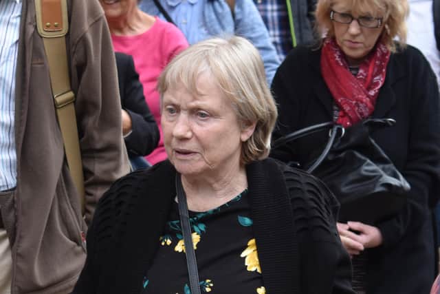 Mavis Eccleston outside Stafford Crown Court