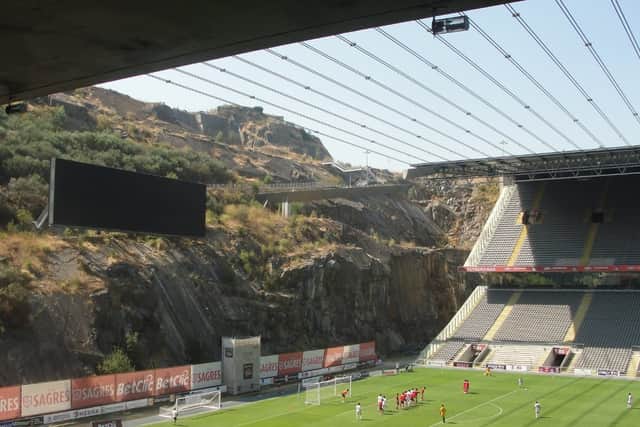 Braga's stadium is carved into a mountain