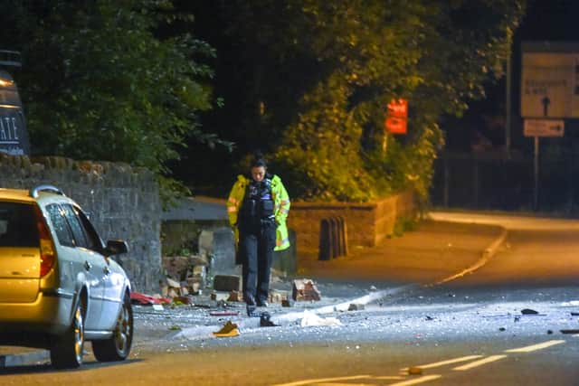 The aftermath of the crash in Stourport Road. Photo: SnapperSK