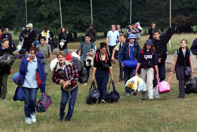 Festival goers arriving at Weston Park