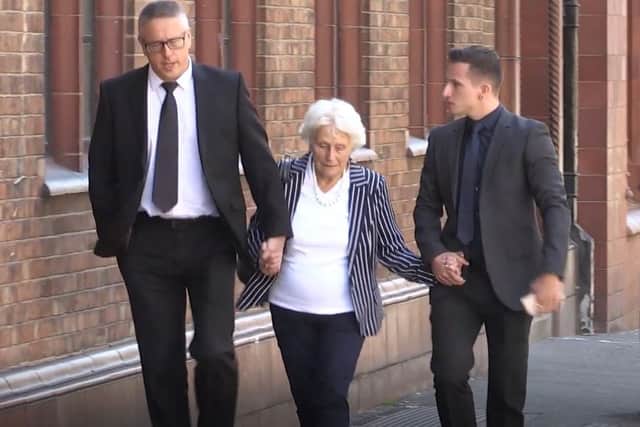 The family of Helen Bailey, including her brother Adrian and mother Margaret arrive at Birmingham Coroner's Court today