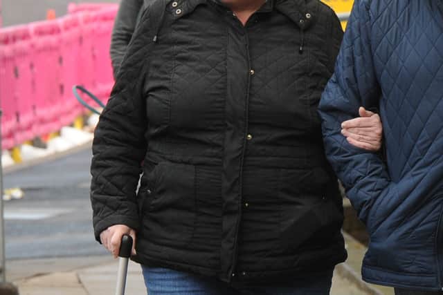 Rebecca Peach arriving at Wolverhampton Crown Court at an earlier hearing