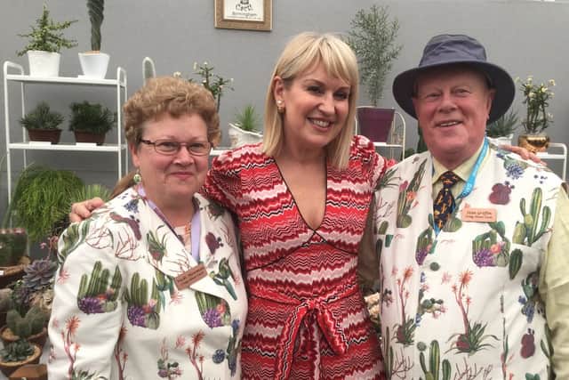 Vicki Newman and Stan Griffin, with Nicki Chapman at the RHS Chelsea Flower Show