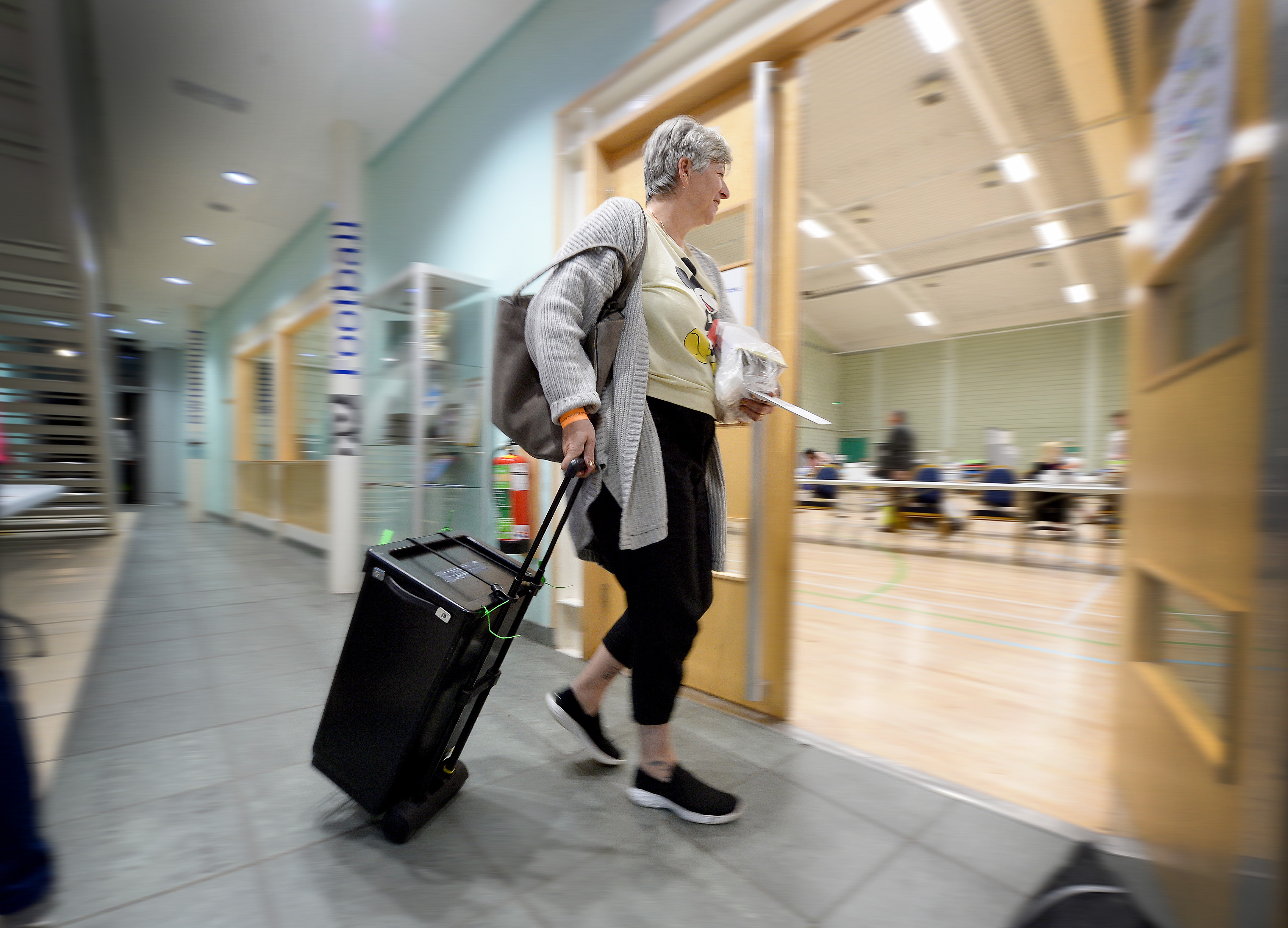The first votes arrive to be counted at Wolverhampton University's Walsall campus