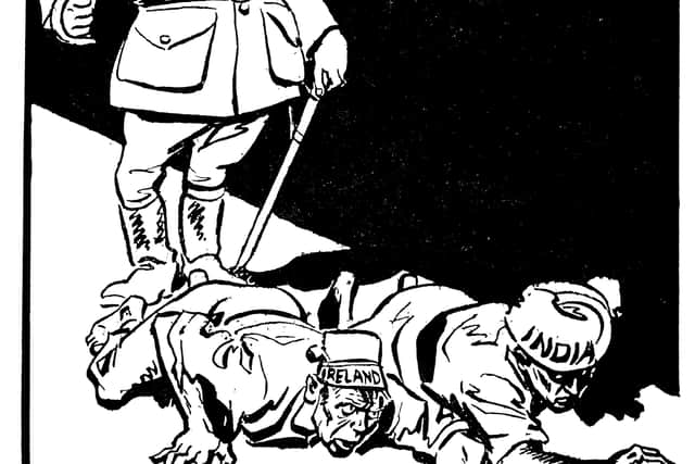 The snapshot of soldiers in the crawling lane was used as inspiration for this cartoon by David Low published in 1919