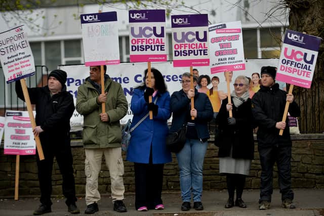 Workers strike outside Wolverhampton College