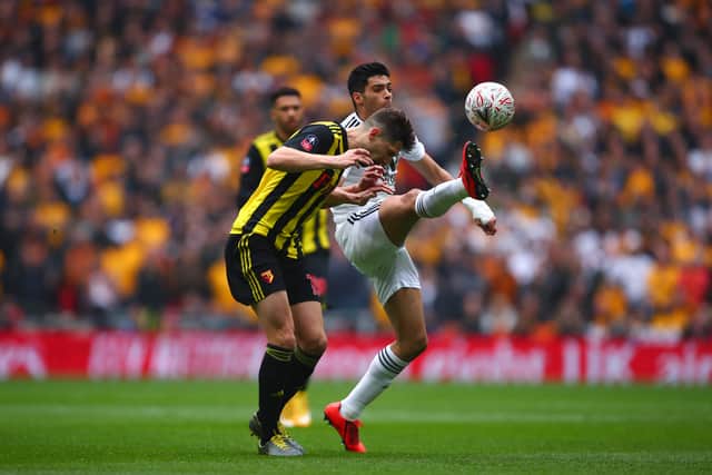 Craig Cathcart of Watford and Raul Jimenez of Wolverhampton Wanderers. (AMA)