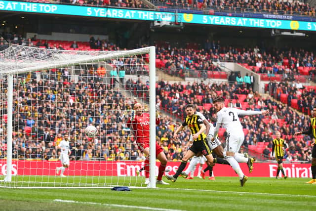 Matt Doherty of Wolverhampton Wanderers scores a goal to make it 0-1. (AMA)