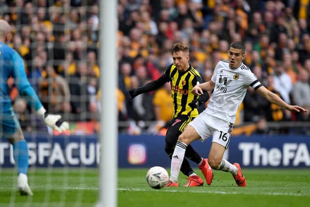 Gerard Deulofeu of Watford scores a goal to make it 3-2. (AMA)