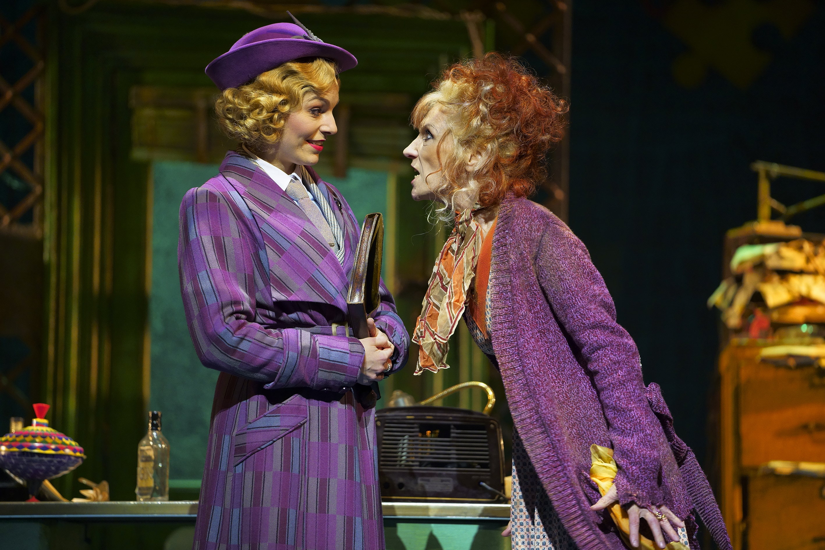 Carolyn Maitland 'Grace Farrell' and Anita Dobson 'Miss Hannigan'. Photo Paul Coltas