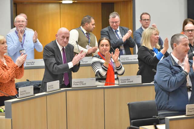 Councillor Lawrence was given a standing ovation