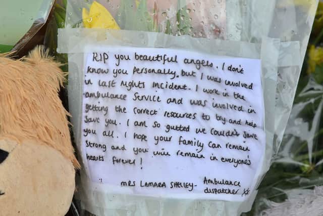 An ambulance dispatcher left this heartfelt message in tribute