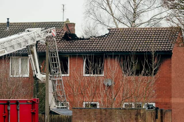 The damaged house