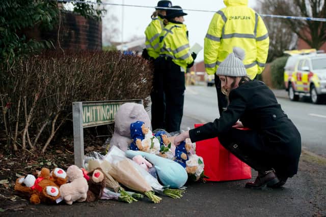 Tributes at the scene