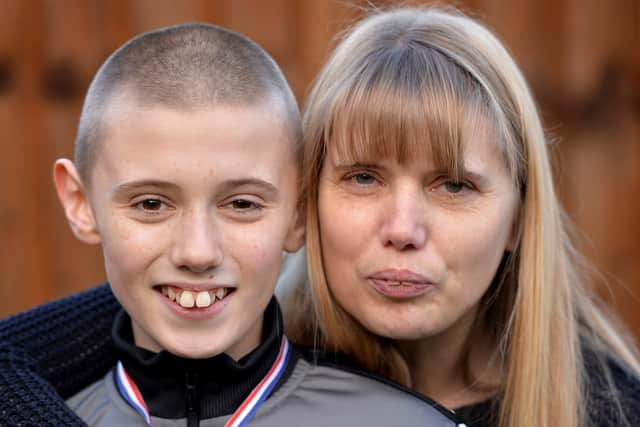 Louis Johnson with mum Teresa
