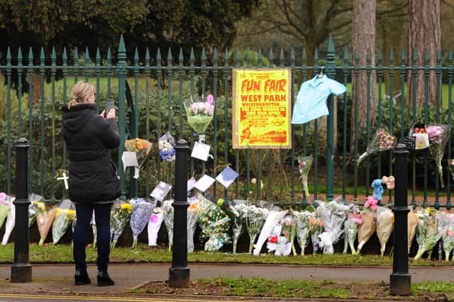 Tributes gathered outside West Park in the days following her death