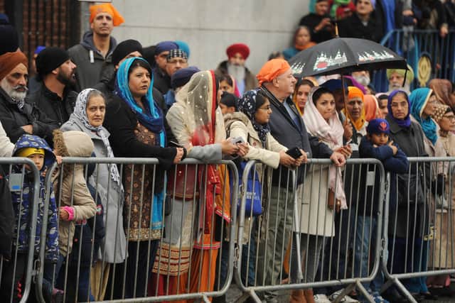 Crowds of people gathered for the special moment