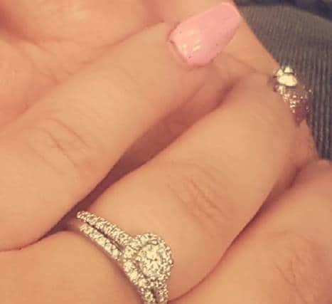Cally Webster's engagement and wedding rings