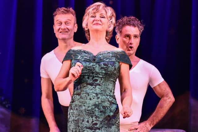 Hugh Dennis as Maurice Rose, Lesley Garrett_ as Leonora Fflyte, John Marquez as Ronald Bream. Photo by: Robert Day