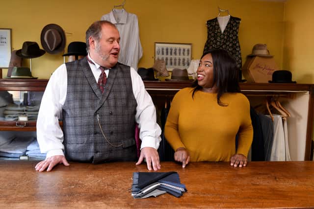Kevin Goodman of the gentleman's outfitters and community engagement assistant Chantelle Slowly