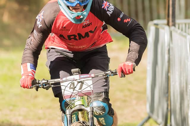 A British army rider on the tri service 2018 Downhill Mountain Bike eventPhoto: Corporal Sam Jenkins