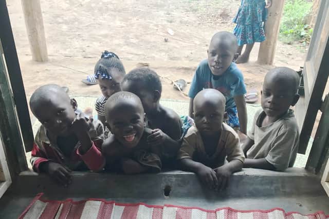The youngsters are always happy to see Jonathan