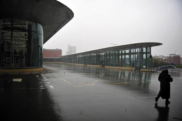 The normally-busy bus station was deserted during the incident