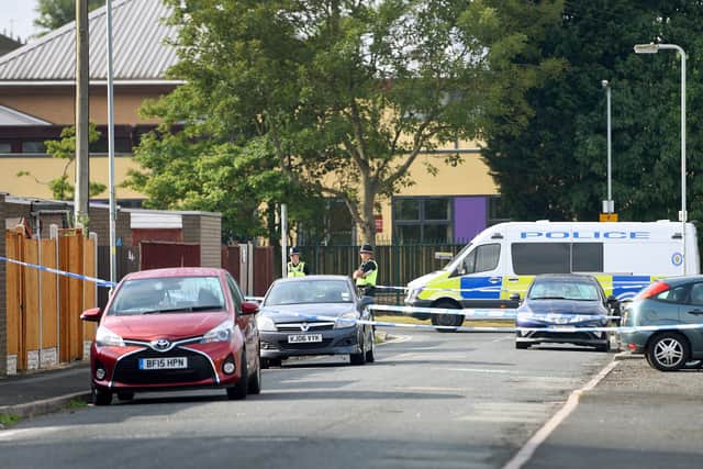 A police cordon was in place in Valley Road