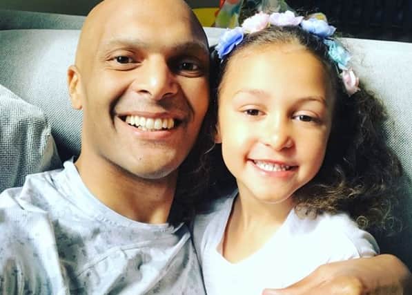 Ikeme was all smiles with his eldest daughter Mila after he announced he was in remission