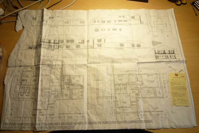The plans for the property that Marijeni and wife Poula Chikuhwa built in Zimbabwe