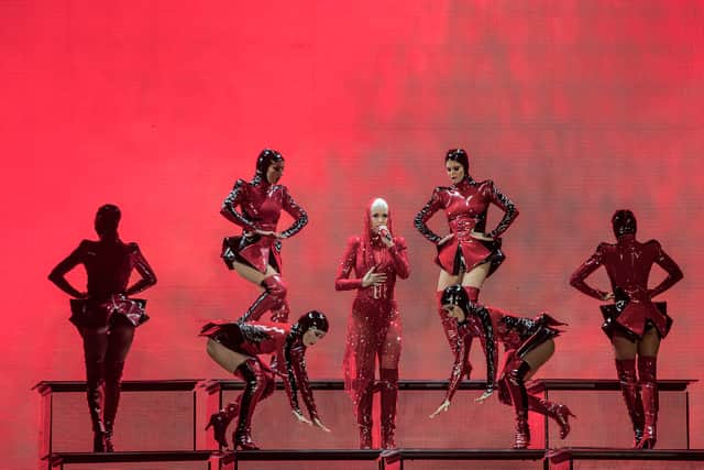 Katy Perry performs in Birmingham. Pic: Martin Dunning