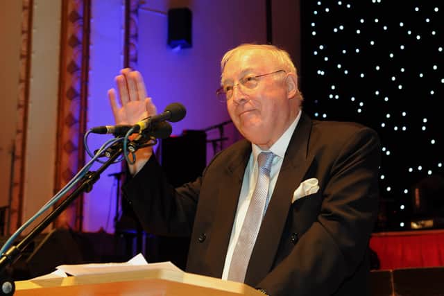 Roy Richardson accepting the title of Freeman of the Borough of Dudley, at Dudley Town Hall